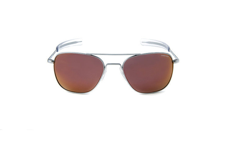 Aviator 55MM Matte Chrome - Orange Sky Flash Lenses