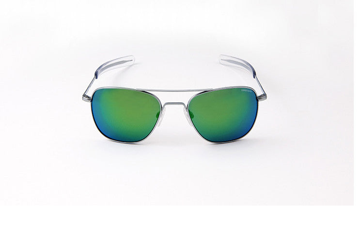 Aviator 55MM Matte Chrome - Green Sky Flash Lenses